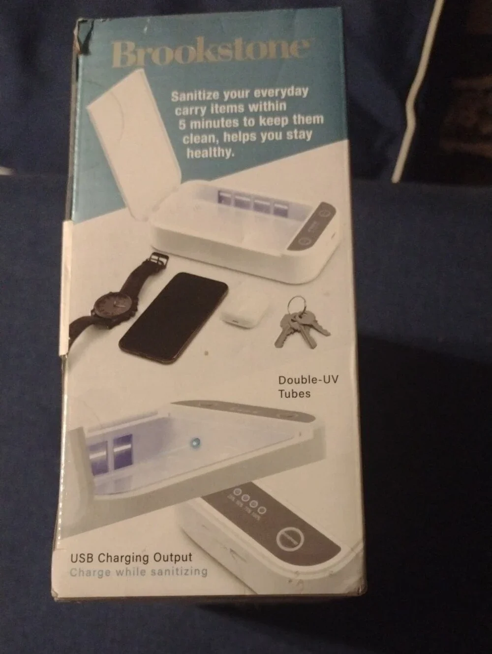 Brookstone White UV Sterilizer Portable Phone & Accessory Cleaner